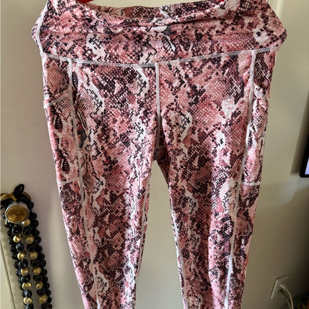 Pink Snake Print Leggings